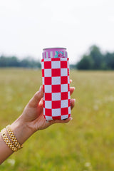 Red & White Checkerboard Koozie