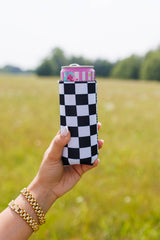 Black & White Checkerboard Koozie