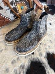 Salt and Pepper Genuine Cowhide Boots