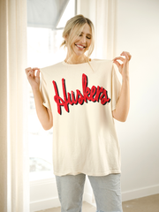 Nebraska White Tee