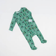 Green Tractor Christmas Baby Pajama