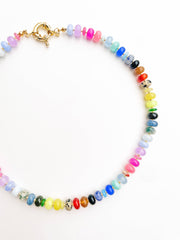 Rainbow Gemstone Bead Necklace