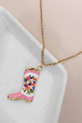 Floral Boot Necklace
