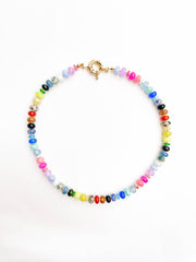 Rainbow Gemstone Bead Necklace