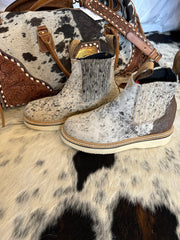 Salt and Pepper Genuine Cowhide Boots