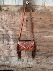 Turquoise Fringe Purse