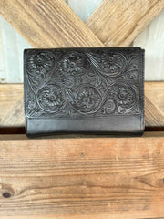 Black Tooled Purse