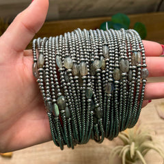 Sterling Silver Pearl & Labradorite Necklace – 16”