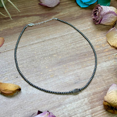 Sterling Silver Pearl & Labradorite Necklace – 16”