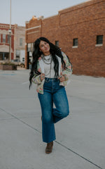 Floral Print Zipper Jacket