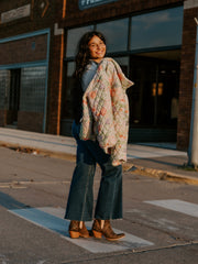 Floral Print Zipper Jacket