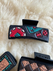 Hand Tooled Leather Hair Clip