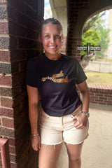 Leopard Spur Tee- BLACK
