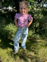 Girls Textured Puff Sleeve Top