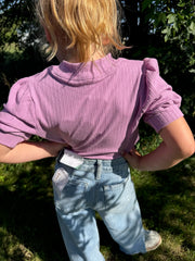Girls Textured Puff Sleeve Top