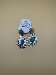 Concho Dangle Earrings Flower