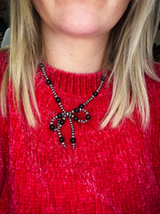 Black onyx Bow Necklace