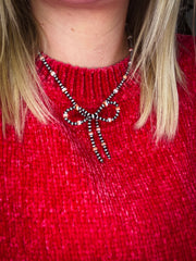 Orange Spiny Bow necklace