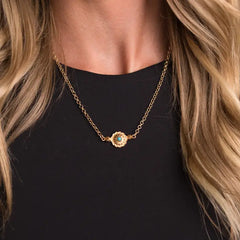 Gold Chain Necklace with Flower Concho Pendant