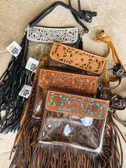 Clear Cowhide Crossbody