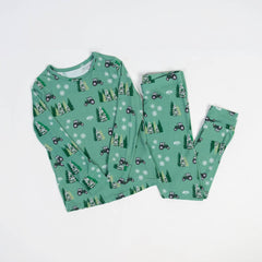 Green Tractor Christmas Youth Pajama