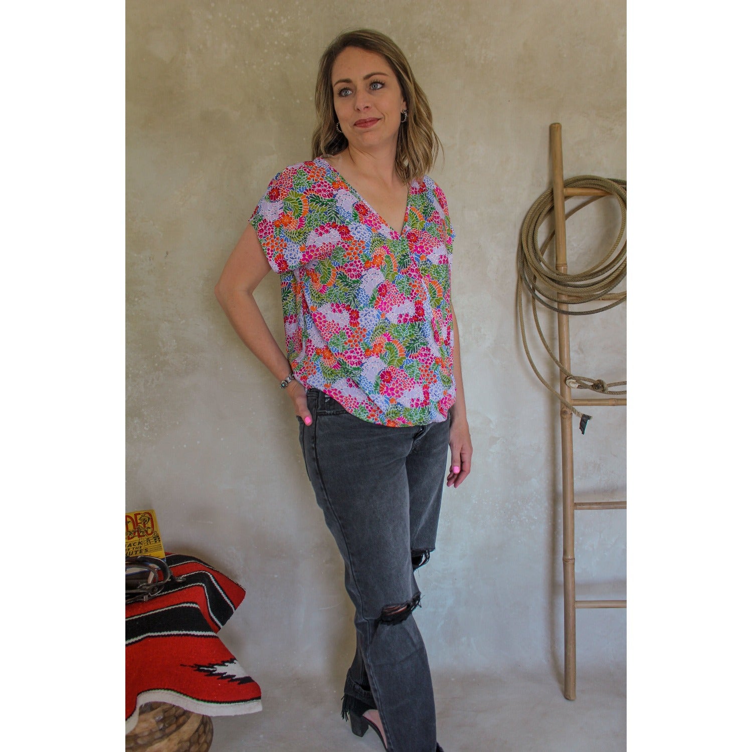 The Lavender Floral Top The Beef Boutique