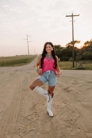Darla Drawstring Jean Shorts