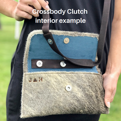 Crossbody Clutch White/Brown