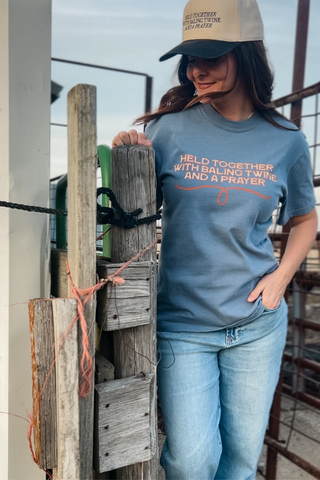 Baling Twine Graphic Tee in Blue Jean