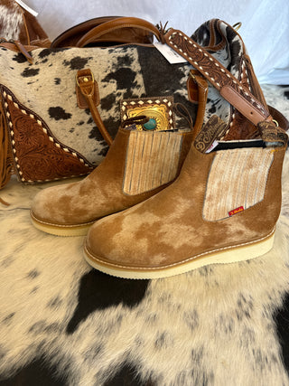 Genuine Cowhide Boots Light Brown