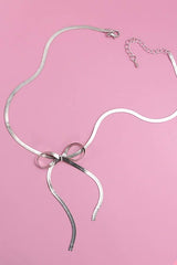 Snake Chain Bow Necklace