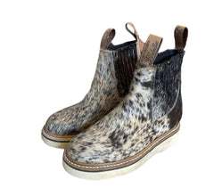 Salt and Pepper Genuine Cowhide Boots