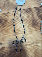 Black onyx Bow Necklace