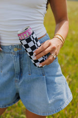 Black & White Checkerboard Koozie