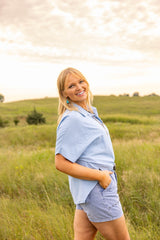 Blue Dallas Top
