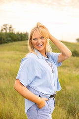 Blue Dallas Top