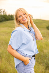 Blue Dallas Top