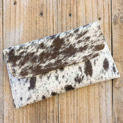 Crossbody Clutch Brown/White