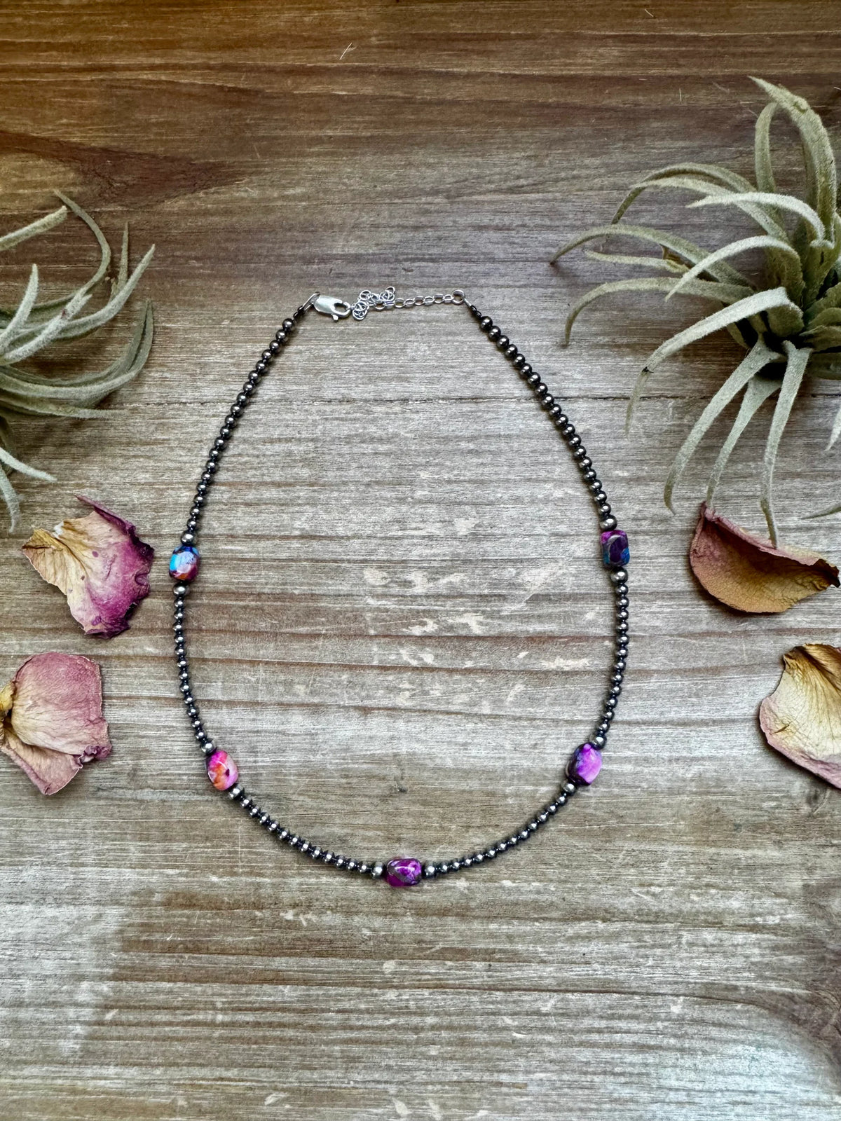 Pink Dye Turquoise Choker