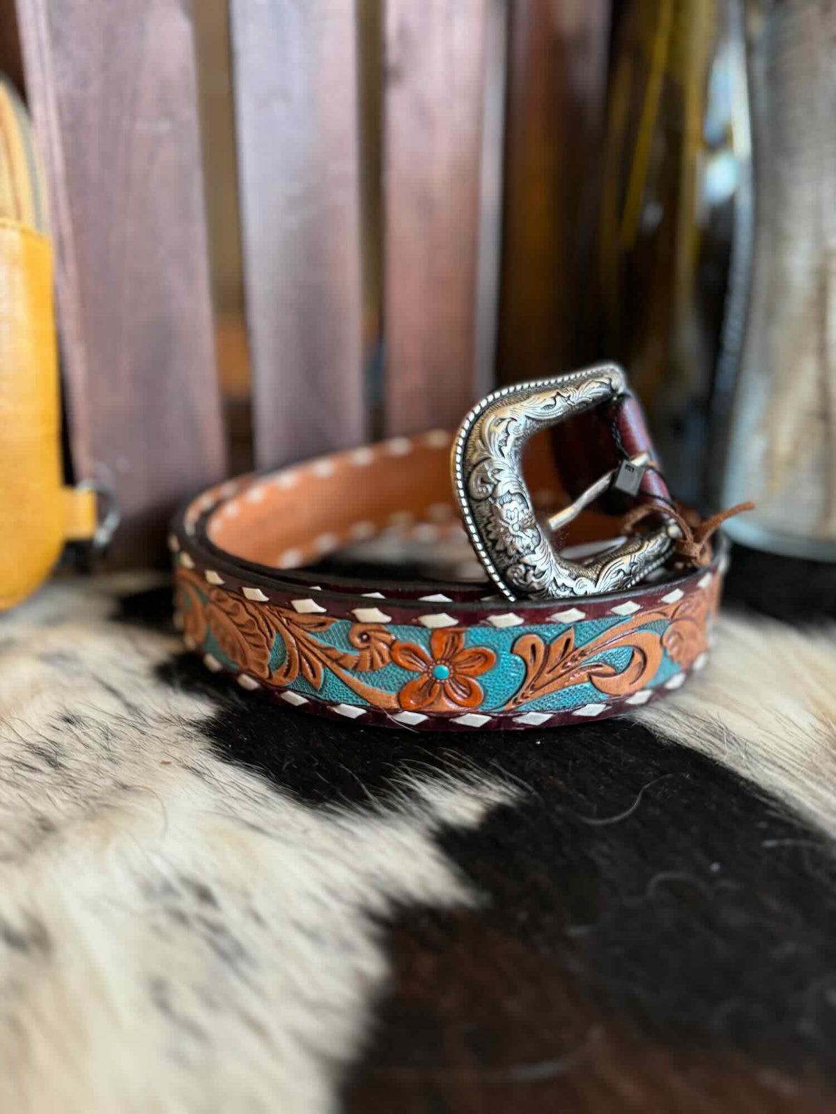 Turquoise Tooled Belt