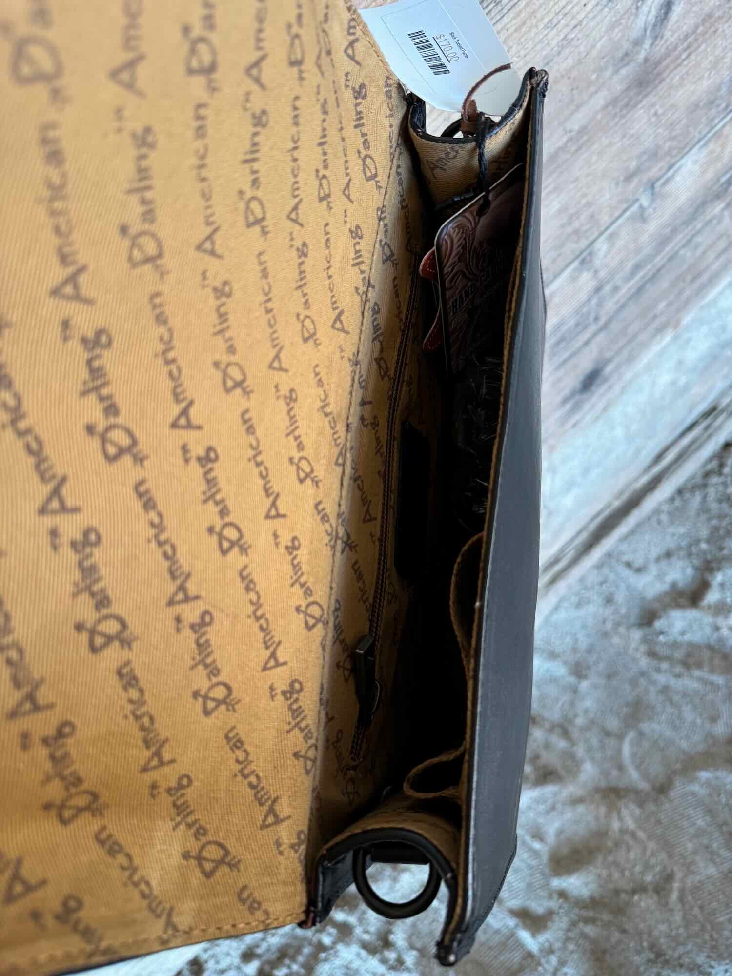 Black Tooled Purse