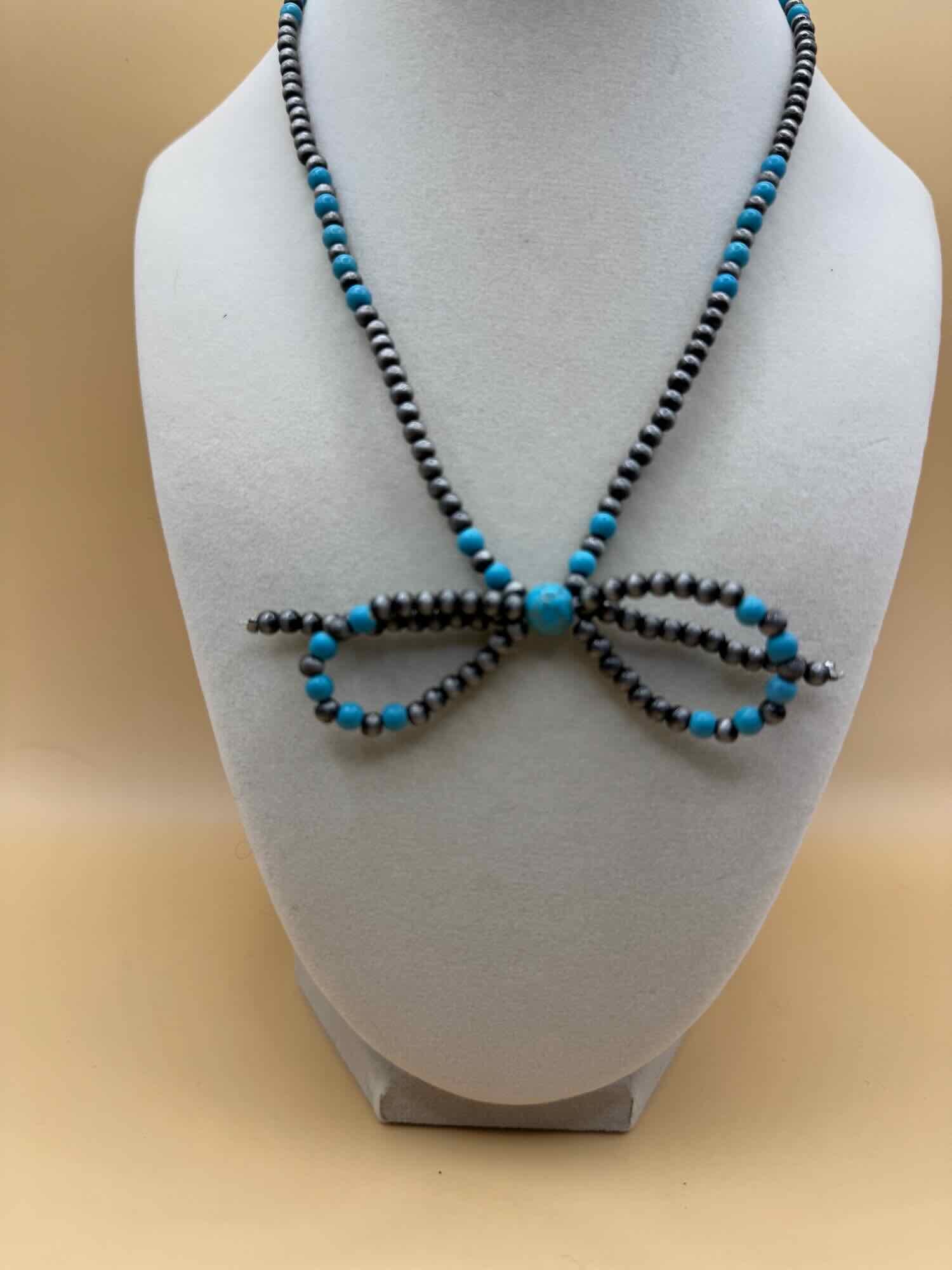 Turquoise Bow Necklace