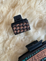 Hand Tooled Leather Hair Clip
