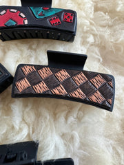 Hand Tooled Leather Hair Clip