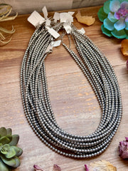 Silver-Plated 4 mm Bead Necklace – 20”