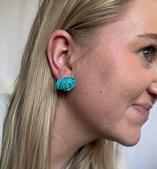 Turquoise Rose Authentic Earrings