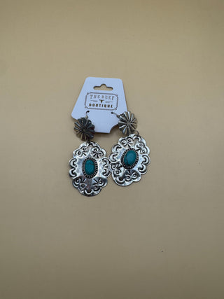 Concho Dangle Earrings Flower