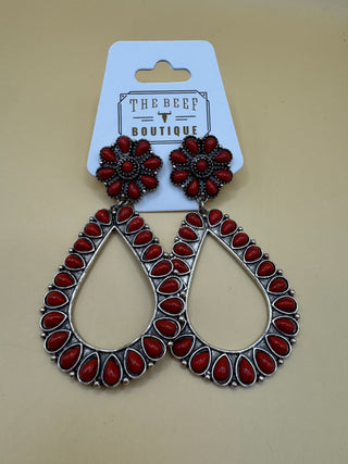 Red Oval Earrings