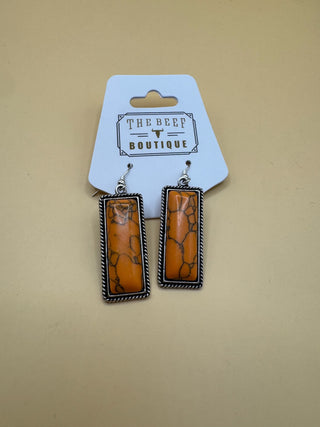Orange Bar Earrings