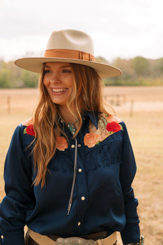 Dark Navy Button Up